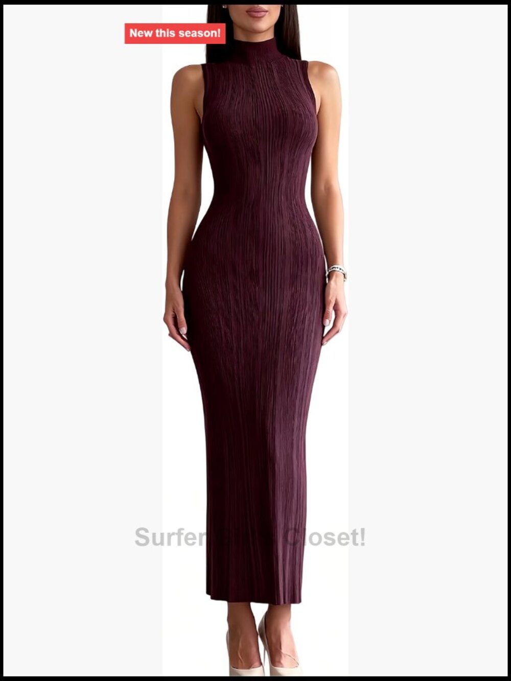 Sleeveless Ribbed Knit Maxi Dress Bodycon Party Dress